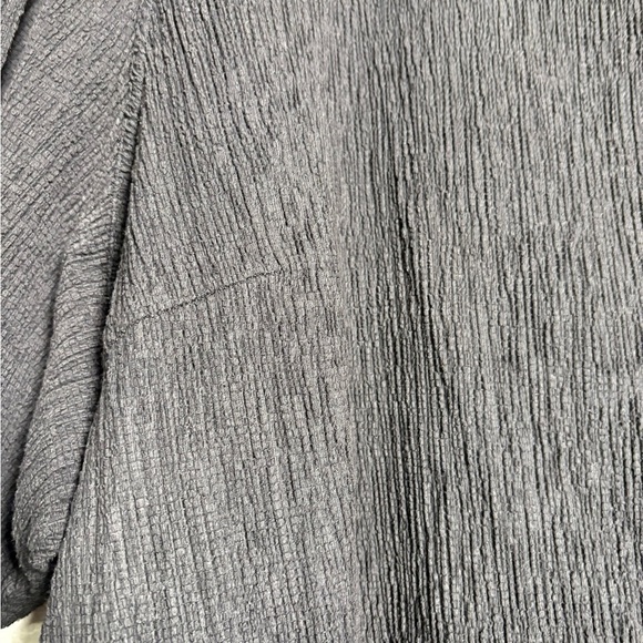 Junonia Black Textured Crinkle Blouse with Embroidered Elbow Length Sleeves. 4X - Picture 4 of 14